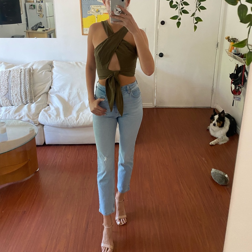 Green wrap top